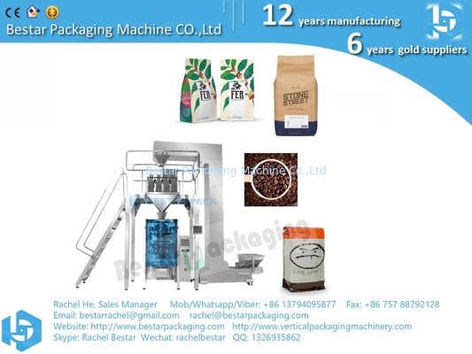 Máquina de embalaje de granos de café asados de Foshan Bestar tipo VFFS
