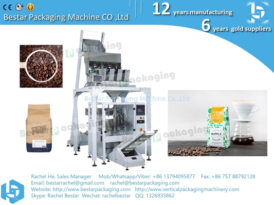 Máquina de embalaje de granos de café asados de Foshan Bestar tipo VFFS