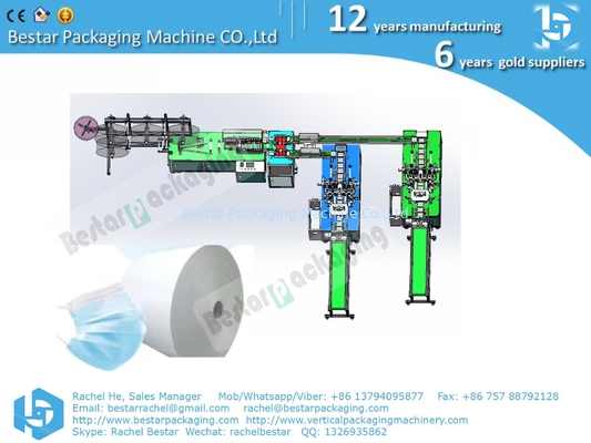 Máquina de fabricación de máscaras médicas de 3 capas no tejidas, línea de producción de máscaras de 2 capas