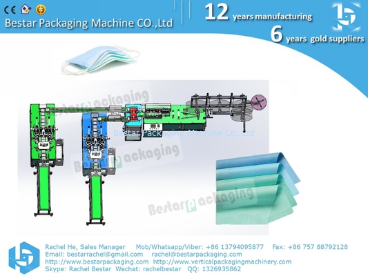 Máquina de fabricación de máscaras médicas de 3 capas no tejidas, línea de producción de máscaras de 2 capas