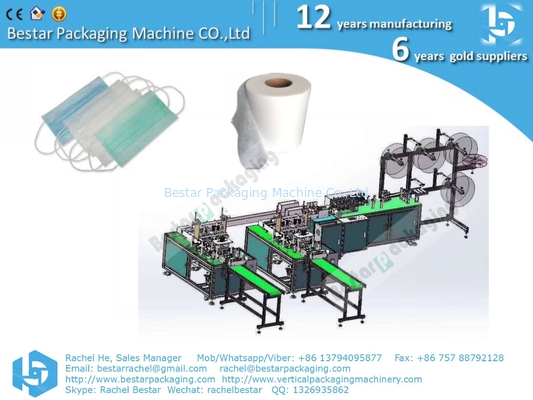 Máquina de fabricación de máscaras médicas de 3 capas no tejidas, línea de producción de máscaras de 2 capas