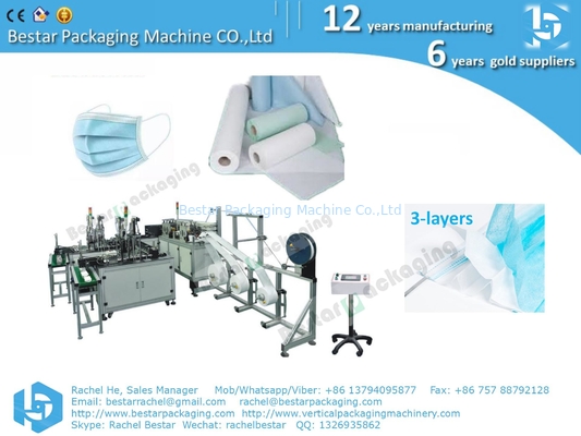 Máquina de fabricación de máscaras de uso médico desechables, máscara de uso médico de tejido fundido