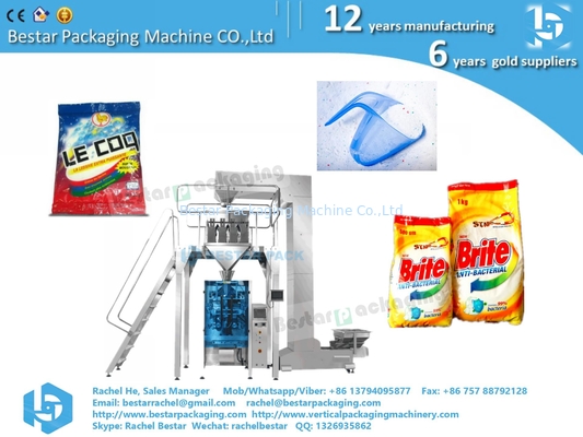 Máquina de embalaje vertical 2 kg bolsa de polvo de lavado con agujero