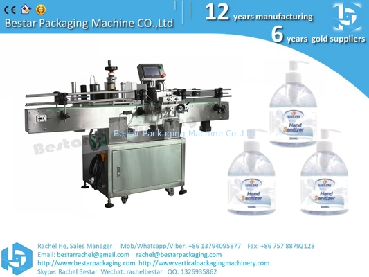 Máquina automática de etiquetado de etiquetas de orientación de botellas de desinfectante