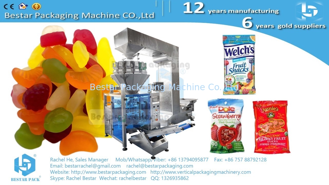 Máquina automática de pesaje para embalaje de bolsas de color de caramelo de 100 g