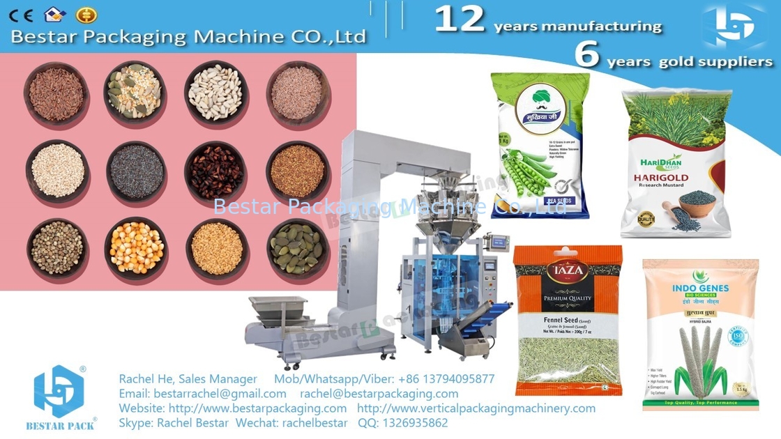 Máquina de embalaje automática de conjunto completo con pesadora de múltiples cabezas, máquina de etiquetado, pesadora de comprobación y plataforma giratoria BSTV-550AZ