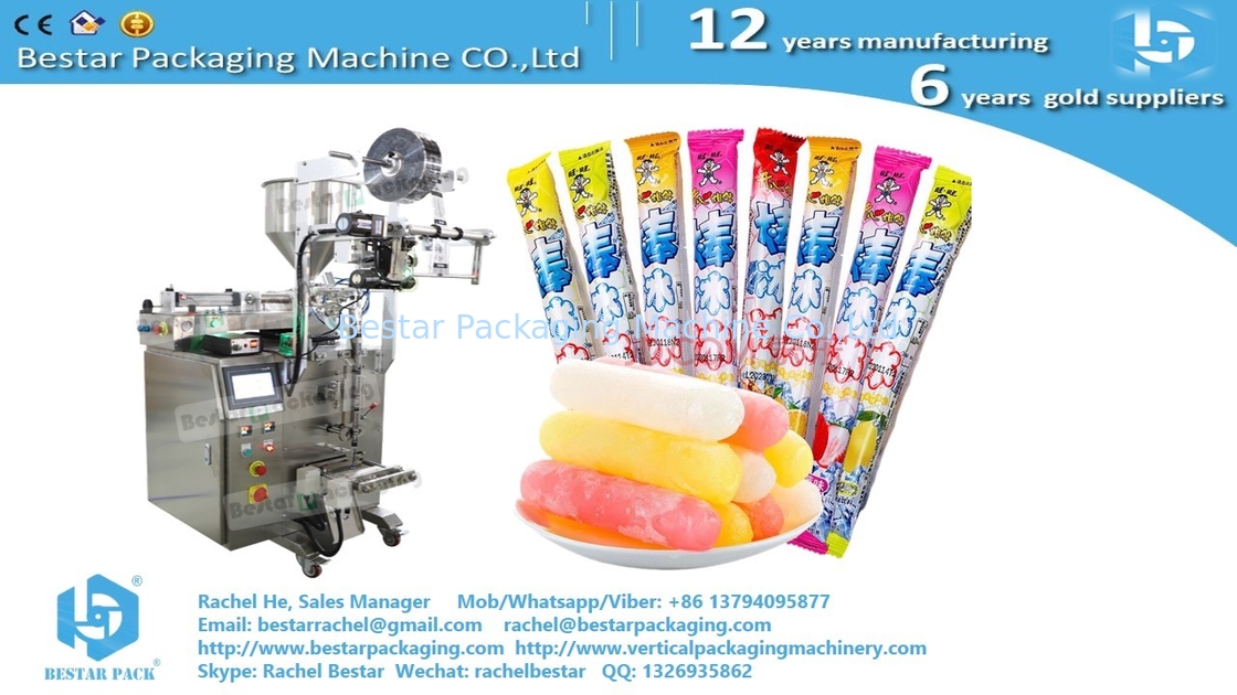 Máquina de embalaje de películas para impresión de color de caramelo de hielo BSTV-160S
