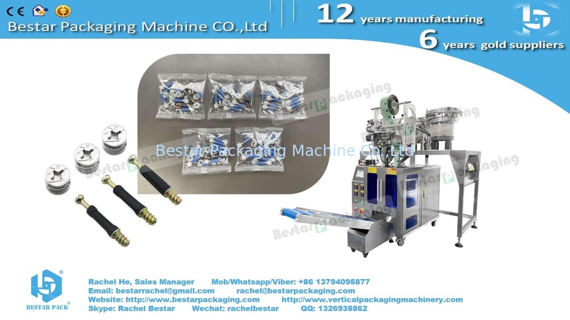 Máquina de embalaje automática con dos cuencos de conteo para ruedas excéntricas y tornillos cortos