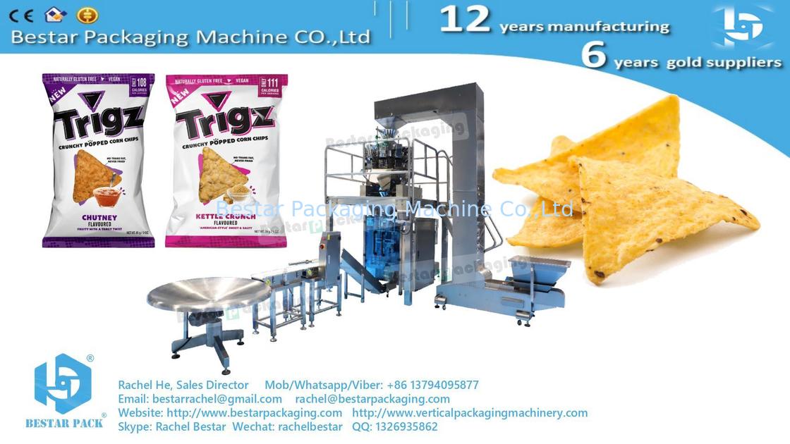 Máquina de embalaje de trozos de maíz reventado con inflación y perforador de agujeros de euro BSTV-450AZ