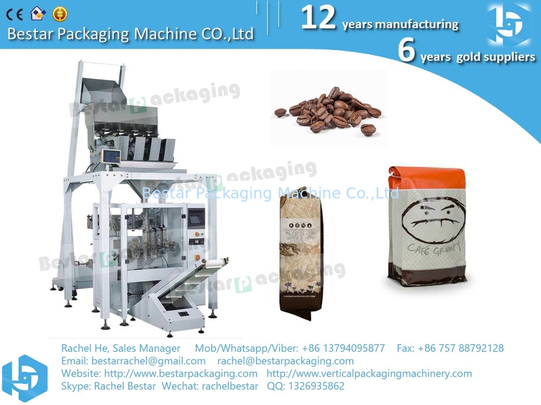 Máquina de embalaje de granos de café asados de Foshan Bestar tipo VFFS