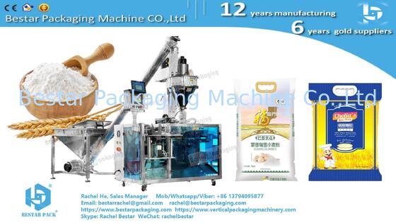 Cómo empacar 5 kg de harina en una bolsa prefabricada con mango automáticamente